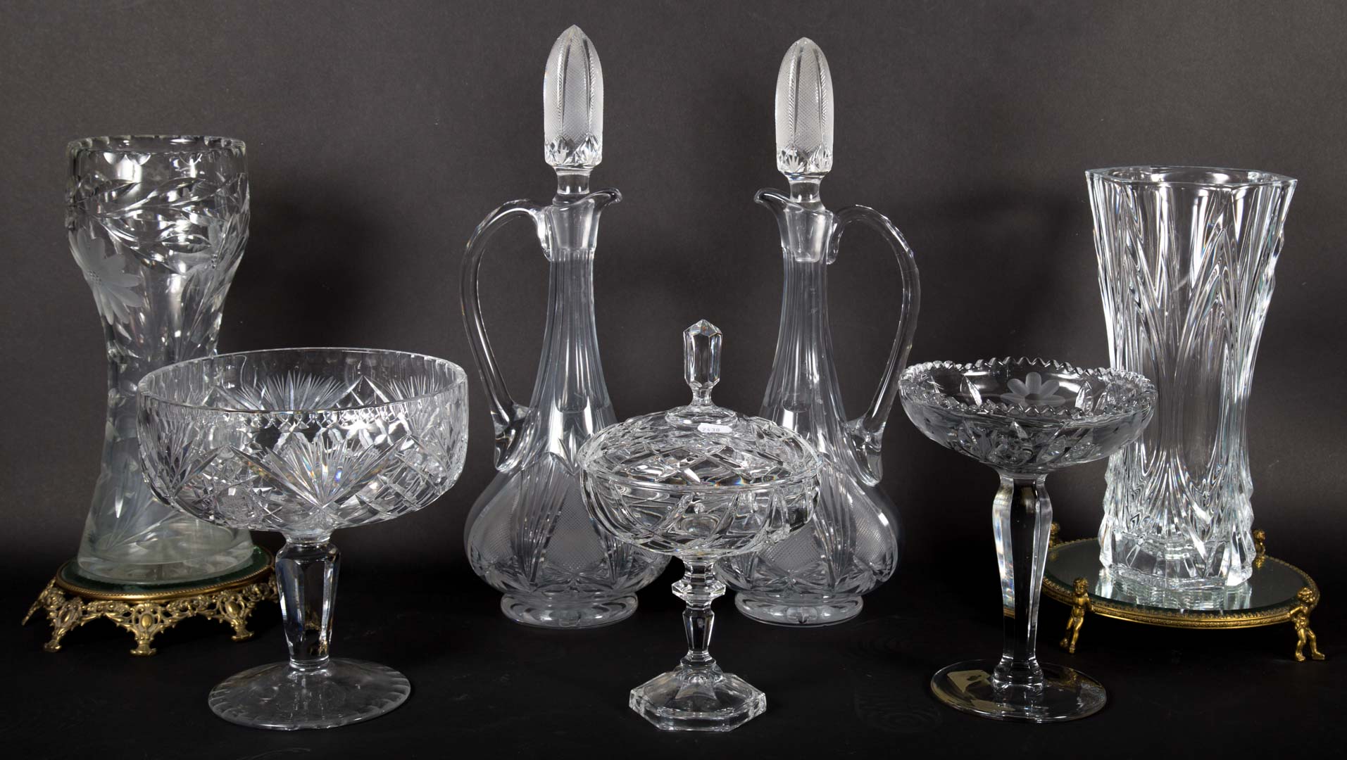 Appraisal: Assortment of items including cut and pressed glass and two