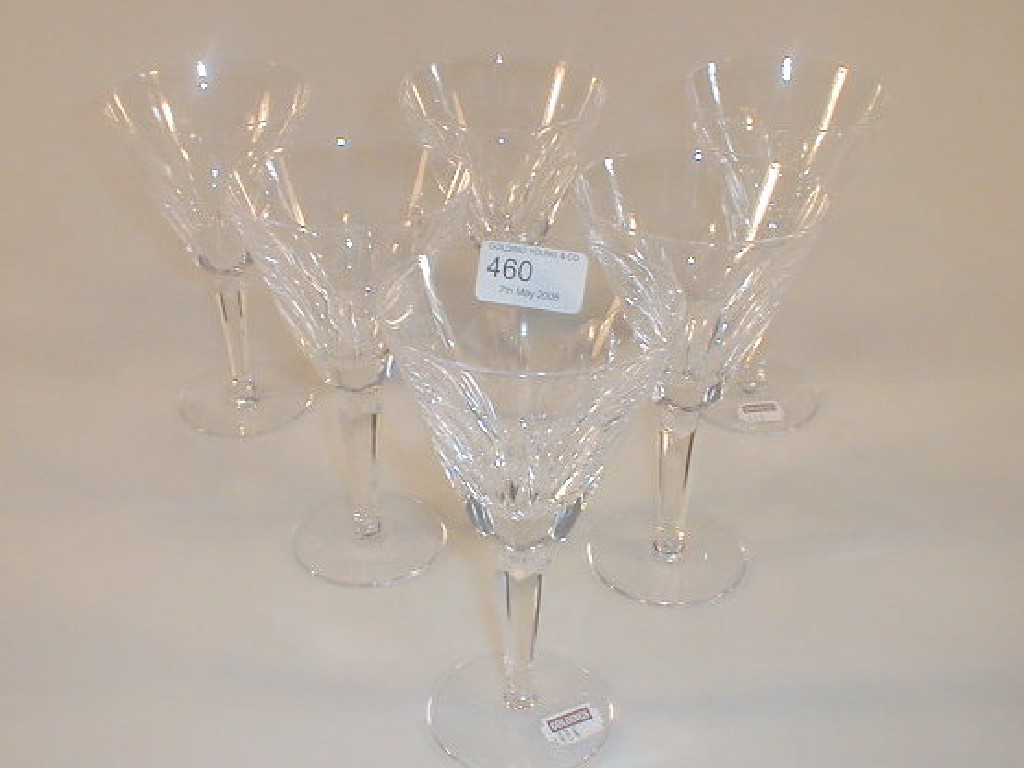 Appraisal: A set of six heavy slice cut crystal wine glasses