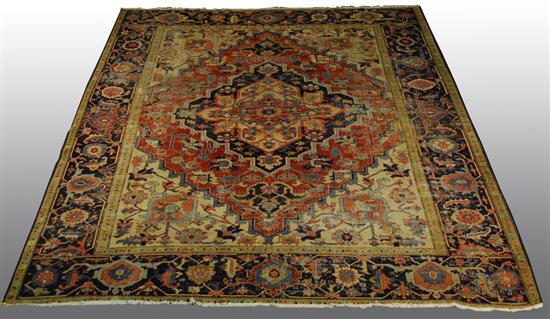 Appraisal: HERIZ CARPET Persia circa feet inches x feet inches