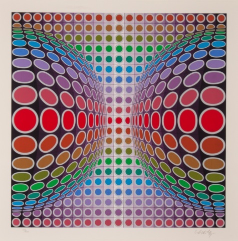 Appraisal: Victor Vasarely Op Art color screenprint French Hungarian - ed