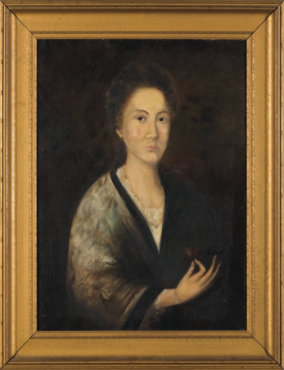 Appraisal: PORTRAIT OF MARY PEPPERELL - Oil on canvas x inches