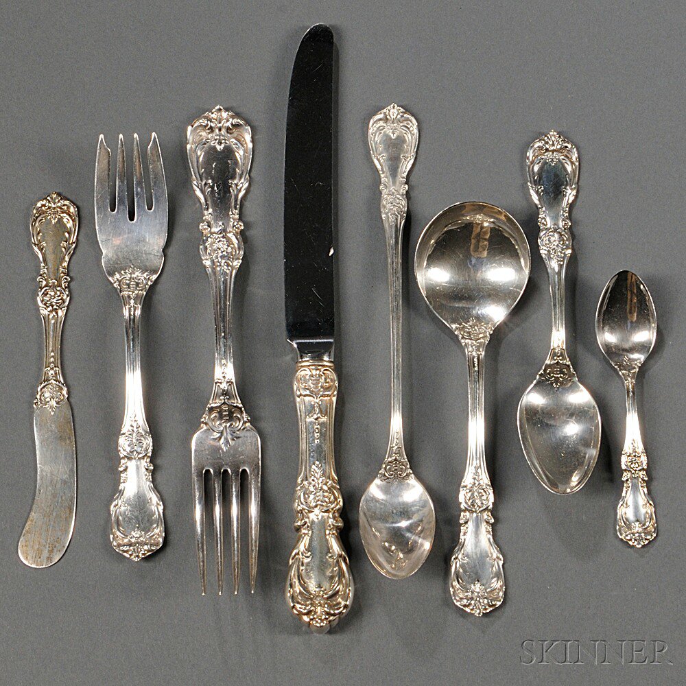 Appraisal: Reed Barton Burgundy Pattern Sterling Flatware Service Massachusetts mid to