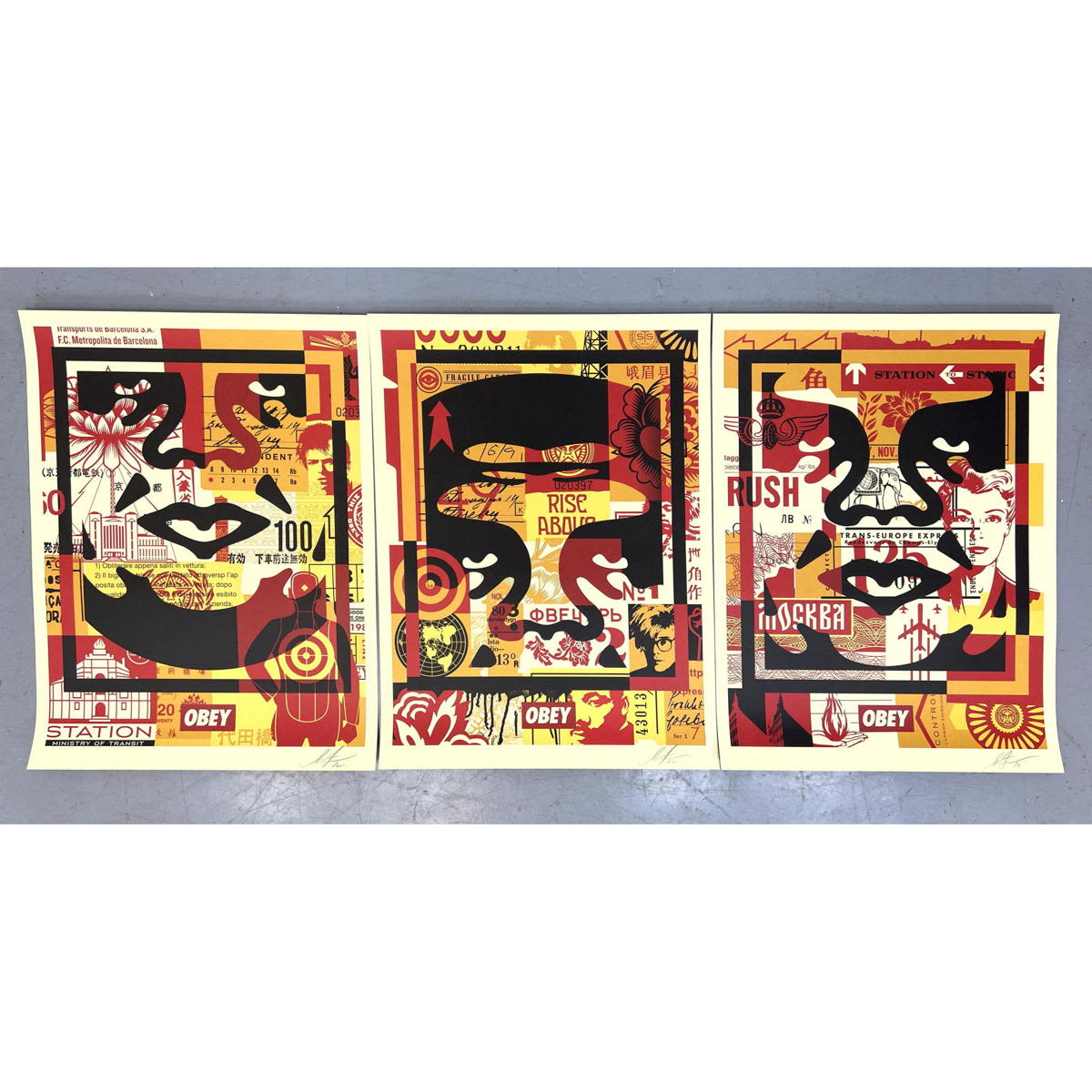 Appraisal: pc Shephard FAIREY Posters signed and dated Dimensions H inches