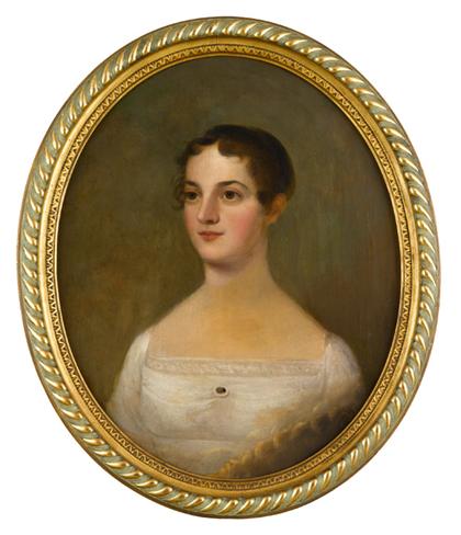 Appraisal: AMERICAN SCHOOL - PORTRAIT OF A YOUNG LADY IN WHITE