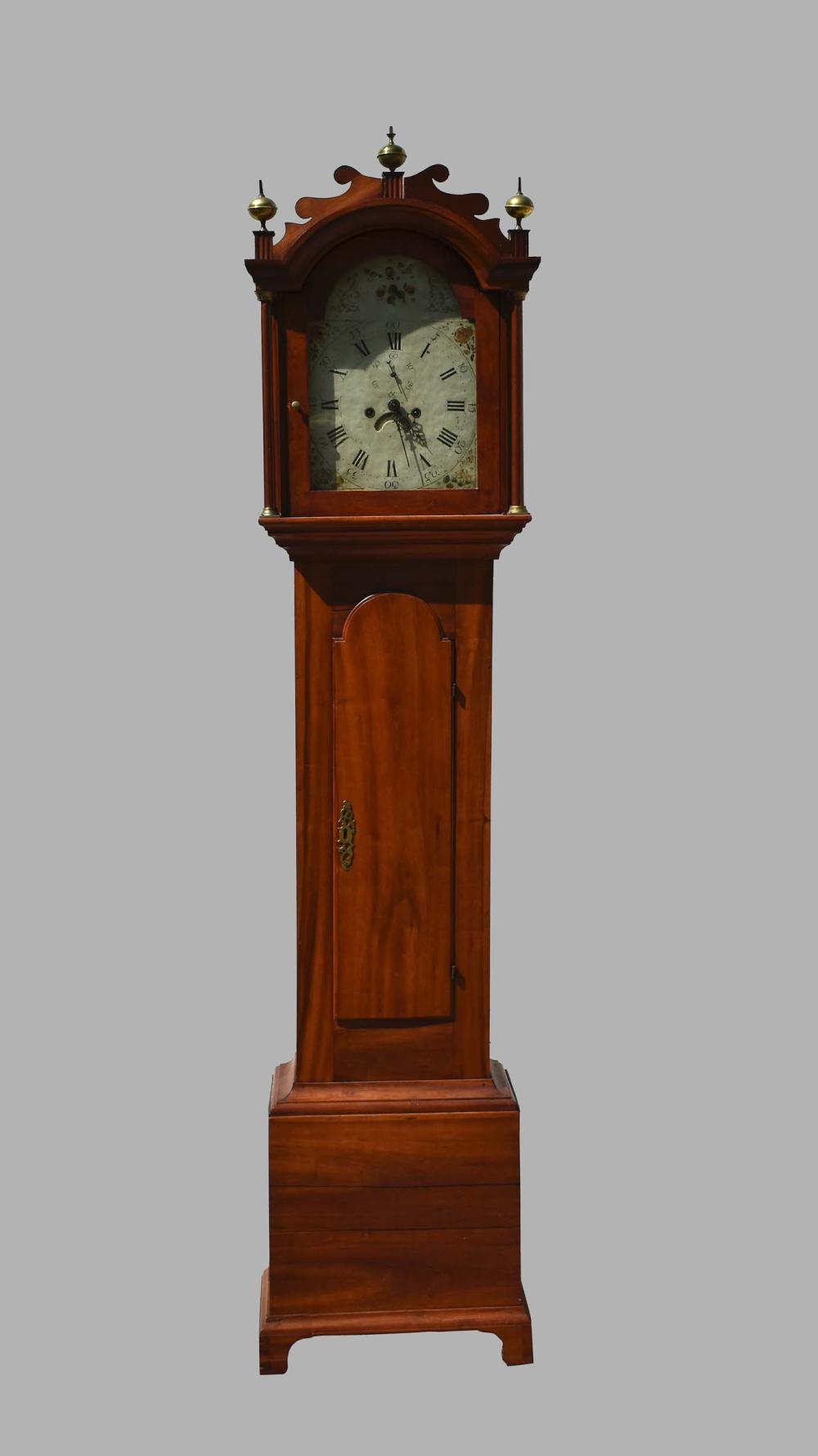 Appraisal: CHIPPENDALE WALNUT TALL CASE CLOCKAmerican Late th Early th Century