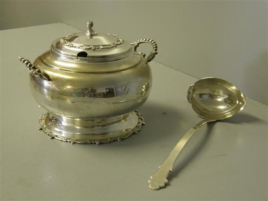 Appraisal: Columbian white metal tureen and ladle