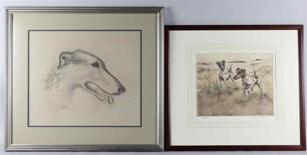 Appraisal: HENRY WILKINSON JACK RUSSELLS along with IRISH WOLF HOUND and