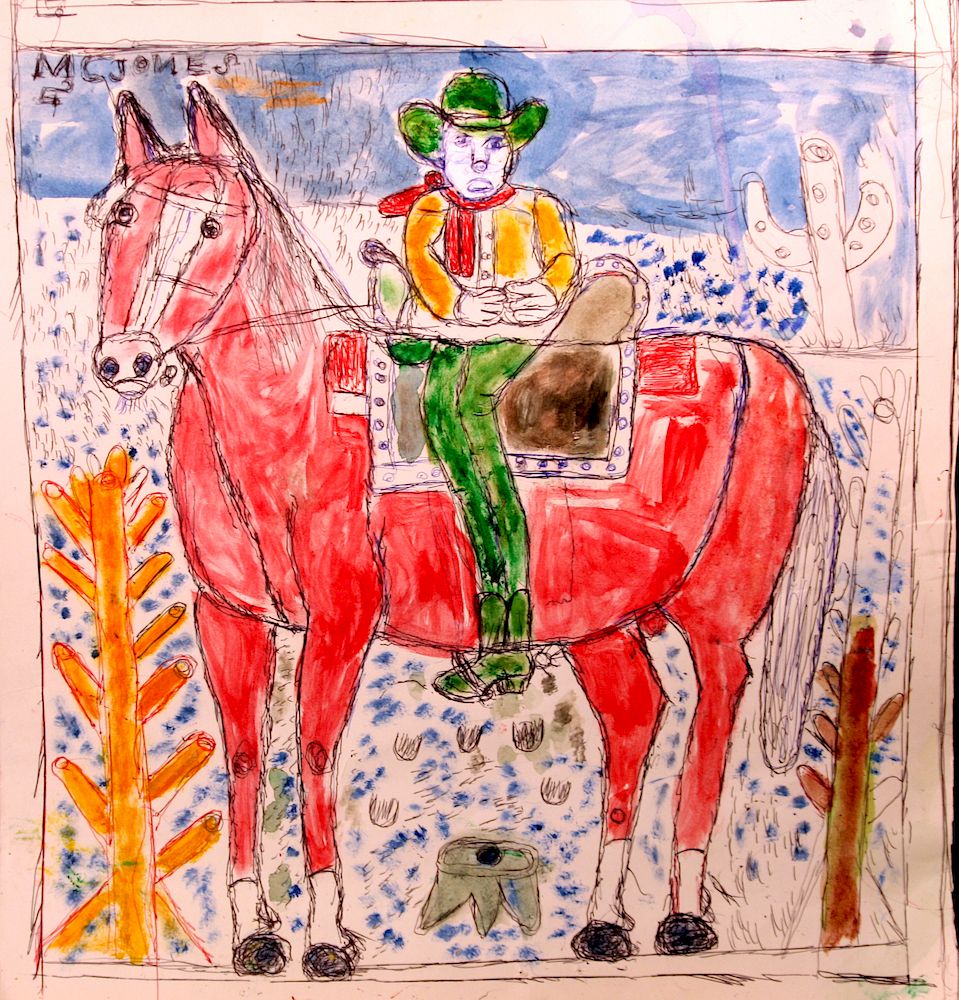 Appraisal: Outsider Art MC Jones Cowboy on a Horse Jones M