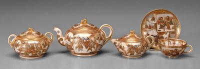 Appraisal: Japanese satsuma tea set assembled set gilt and polychrome decoration