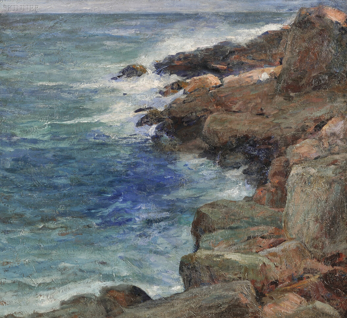 Appraisal: Charles Paul Gruppe American - Incoming Tide at Bass Rocks