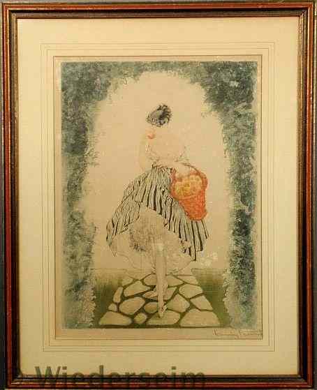 Appraisal: Framed and matted Louis Icart print Basket of Apples pencil