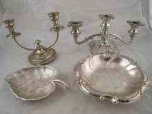 Appraisal: A quantity of silver plate being two candelabra and two