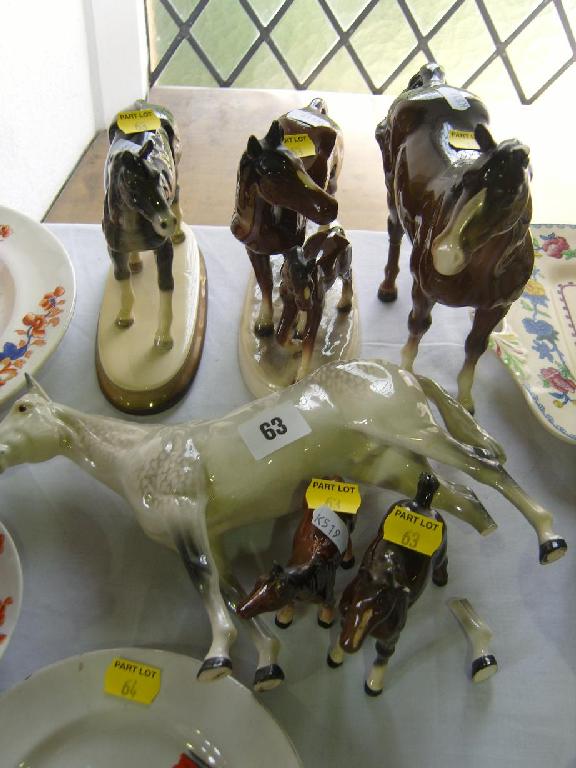 Appraisal: A collection of ceramic horses including a Beswick model of