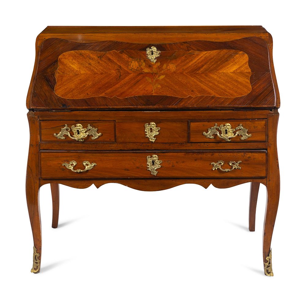 Appraisal: A Louis XV Gilt Bronze Mounted Walnut Mahogany and Marquetry