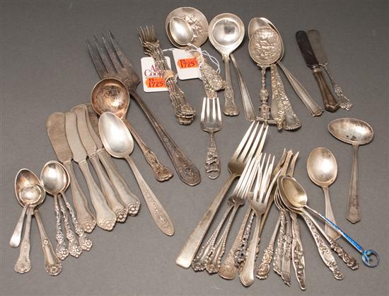 Appraisal: Assortment of Victorian and Edwardian silver flatware and serving pieces