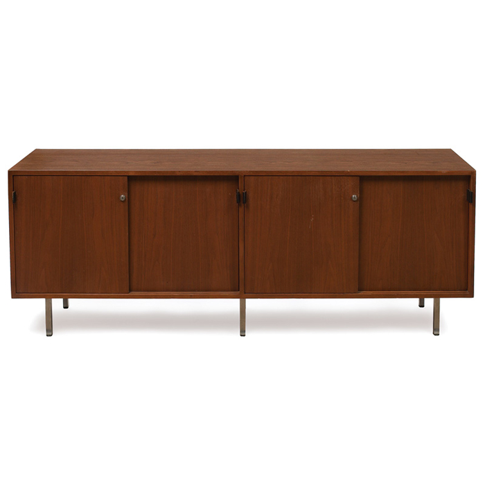 Appraisal: Florence Knoll credenza by Knoll walnut case with four locking