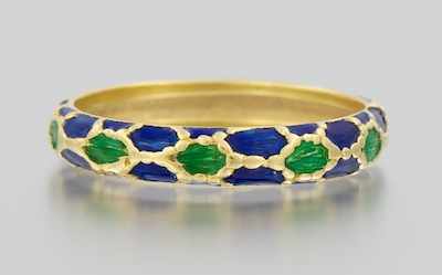 Appraisal: A Tiffany Co k Gold and Enamel Ring k yellow