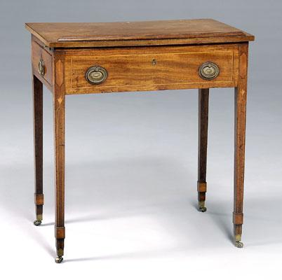 Appraisal: George III inlaid architect s desk mahogany with ratcheted writing