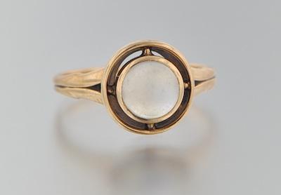 Appraisal: A Ladies' Moonstone Ring k yellow gold ring set in