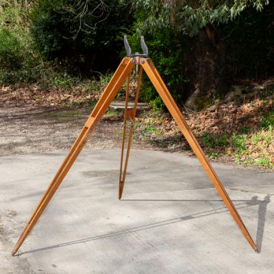 Appraisal: A large wooden tripod for a Broadhurst Clarkson Co telescope