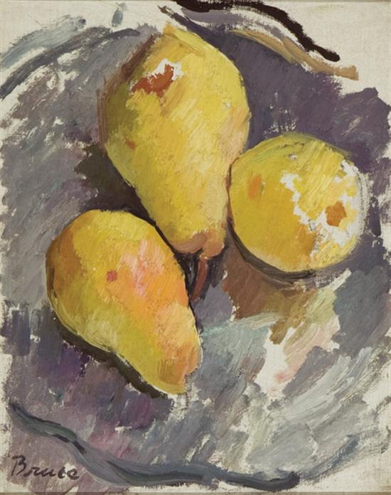 Appraisal: BRUCE PATRICK HENRY American - Still Life with Pears oil