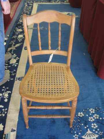 Appraisal: Maple Side Chair cane seat spindle back