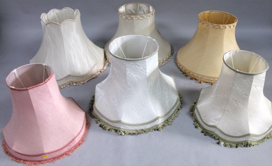 Appraisal: Various modern lamp shades with tasselled ends in various colours