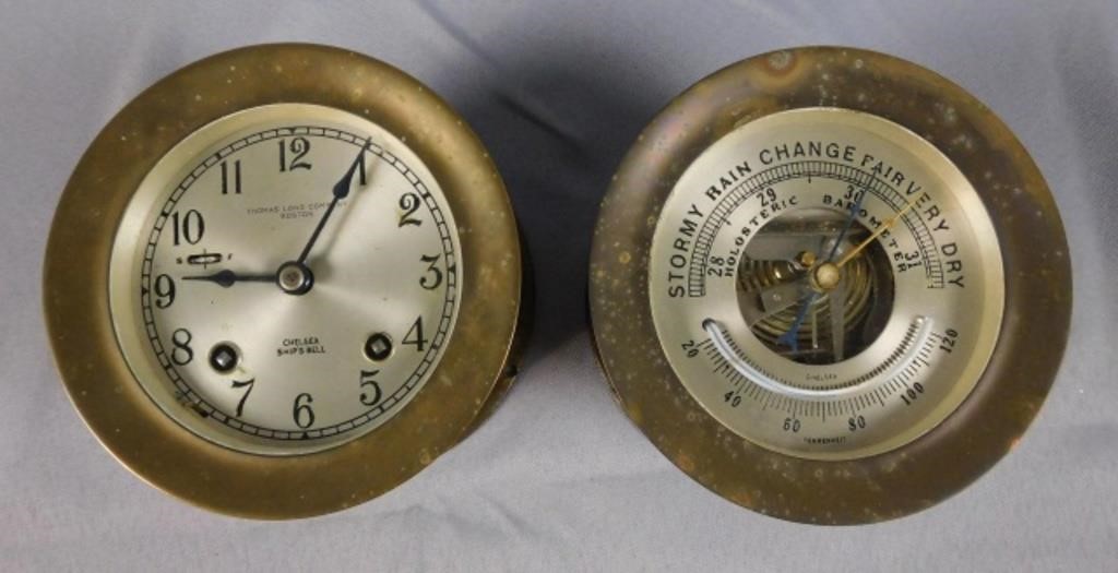 Appraisal: CHELSEA BRASS SHIP'S BELL CLOCK TIME AND STRIKEmovement retailed by