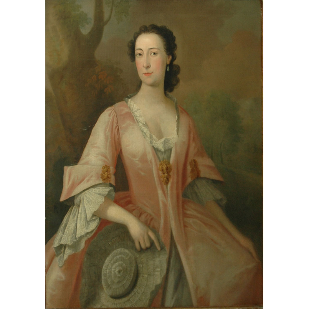 Appraisal: Circle of William Hogarth Portrait of Viscountess Townshend Oil on