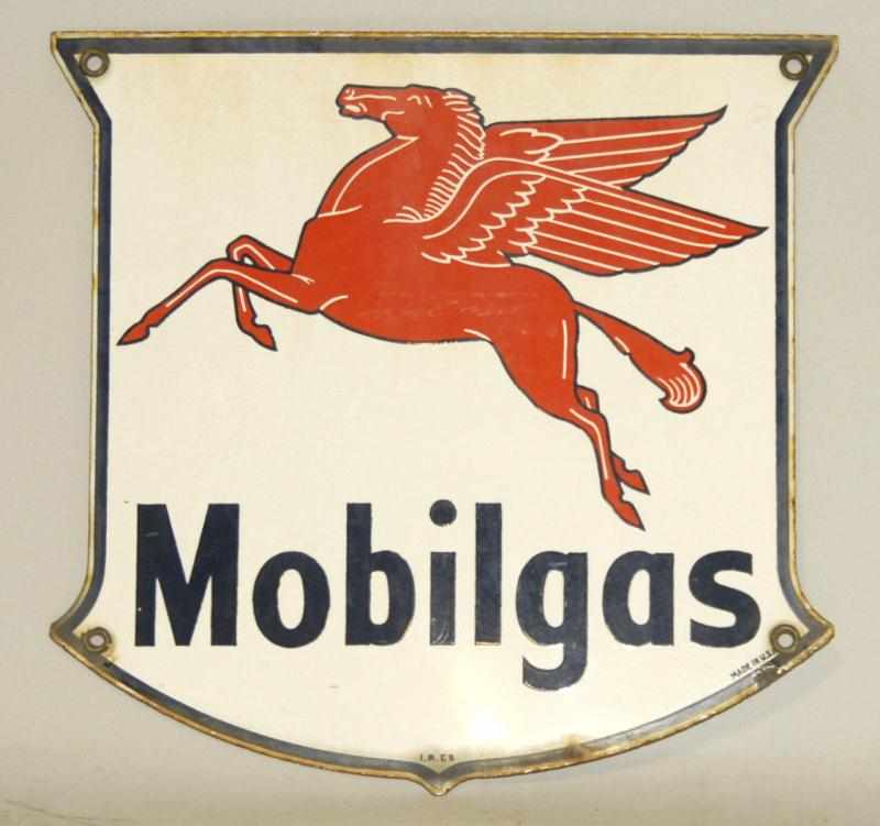 Appraisal: Porcelian Mobile Gas Pegasus Sign Mino border stains and chips