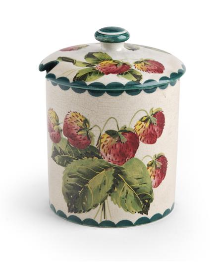 Appraisal: WEMYSS MEDIUM PRESERVE JAR AND COVER EARLY TH CENTURY decorated