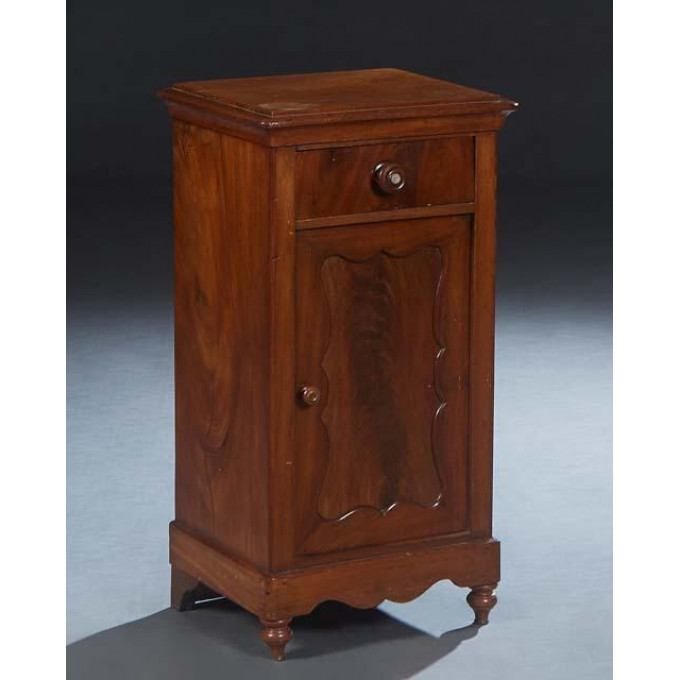 Appraisal: American Carved Mahogany Nightstand late th c the stepped top