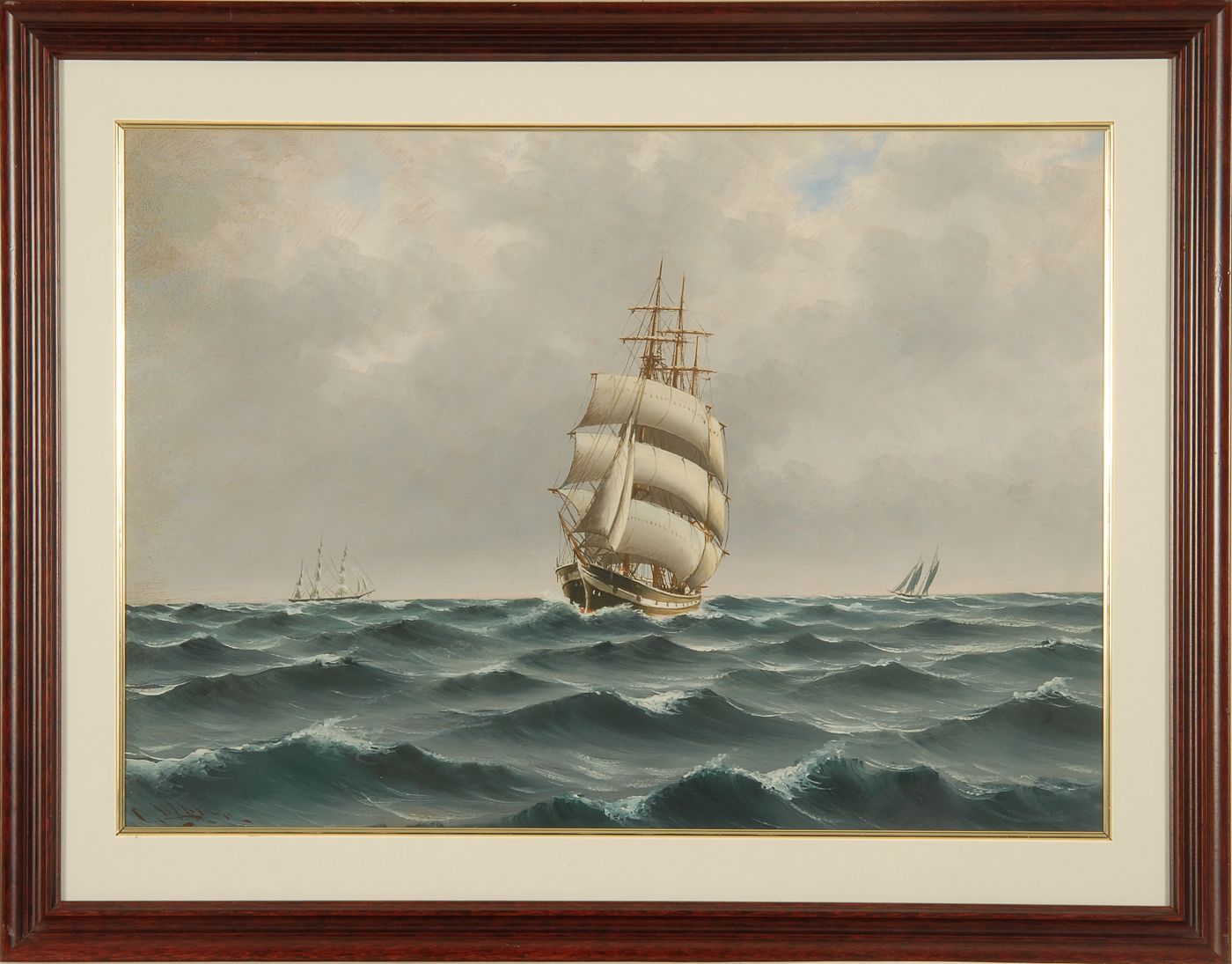 Appraisal: PAIR OF FRAMED GOUACHES One depicts a small boat sailing