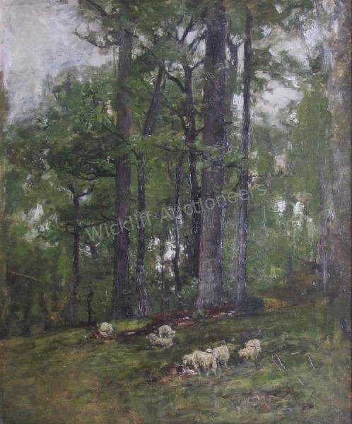 Appraisal: Theodore C Steele IN - x O C unsigned Sheep