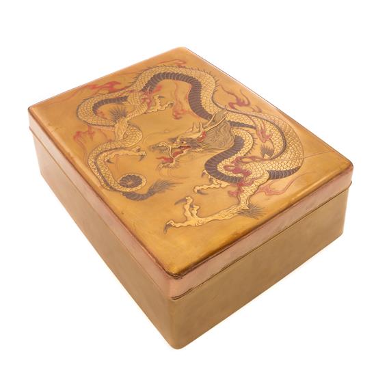 Appraisal: Sale Lot A Large Japanese Gilt Lacquer Box and Cover