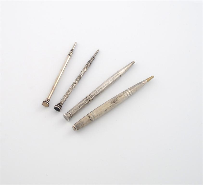 Appraisal: A small collection of four silver pencils