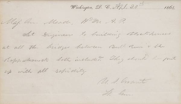 Appraisal: GRANT ULYSSES S - Autograph Letter Signed U S Grant