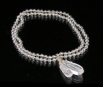 Appraisal: Genuine Quartz Crystal Bead Necklace Carved quartz beaded necklace with