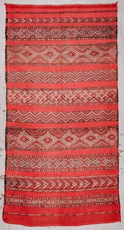 Appraisal: Vintage Moroccan Kilim ' '' x ' '' Vintage Moroccan