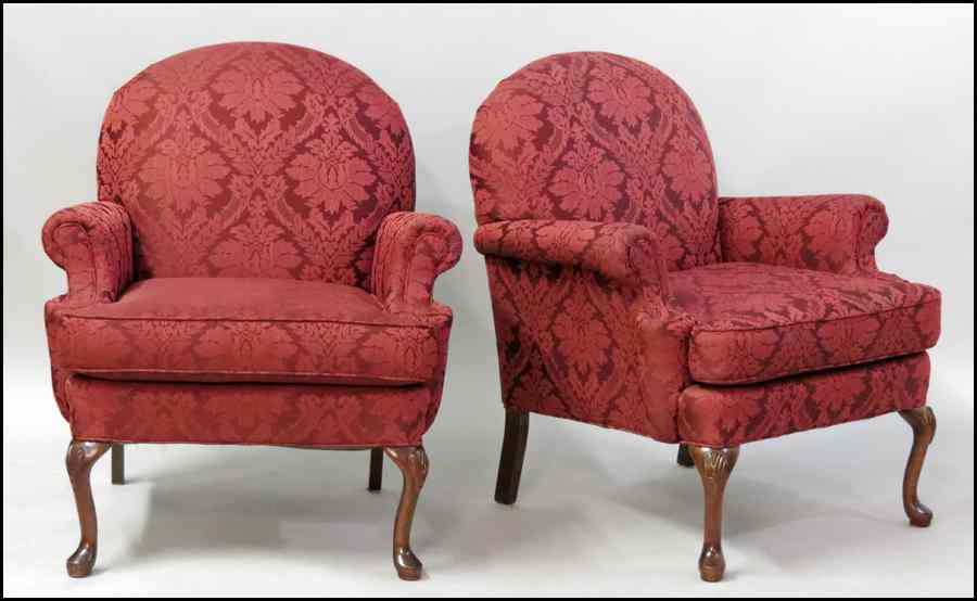 Appraisal: PAIR OF UPHOLSTERED MAHOGANY CHAIRS Condition No Specific Condition Recorded