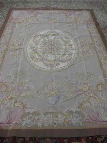 Appraisal: Aubusson Needlepoint Handmade Room Size Rug fine florals on browns