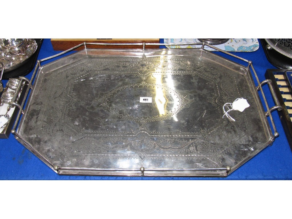 Appraisal: Large silver plated serving tray