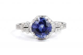 Appraisal: An Art Deco Sapphire and Diamond Ring Set with a