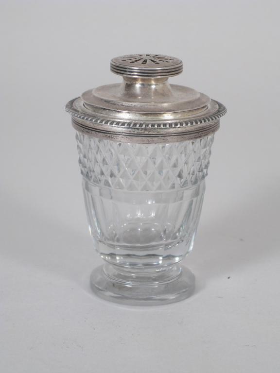 Appraisal: A William IV silver lidded cut glass Sugar Caster with