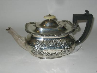 Appraisal: A VICTORIAN TEAPOT maker Synyer Beddoes Birmingham of bellied oblong