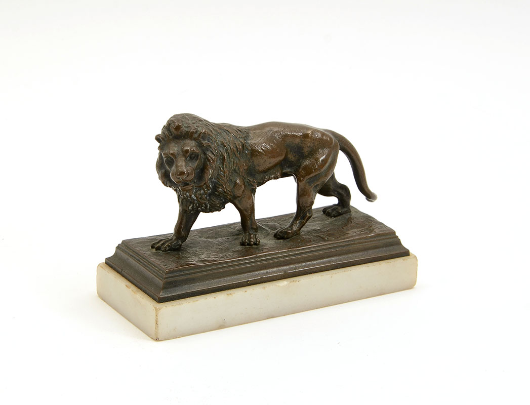 Appraisal: MOIGNIEZ Jules AFTER French - Small bronze standing lion affixed