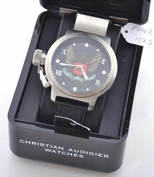 Appraisal: A WRISTWATCH BY CHRISTIAN ANDIGIER BOXED