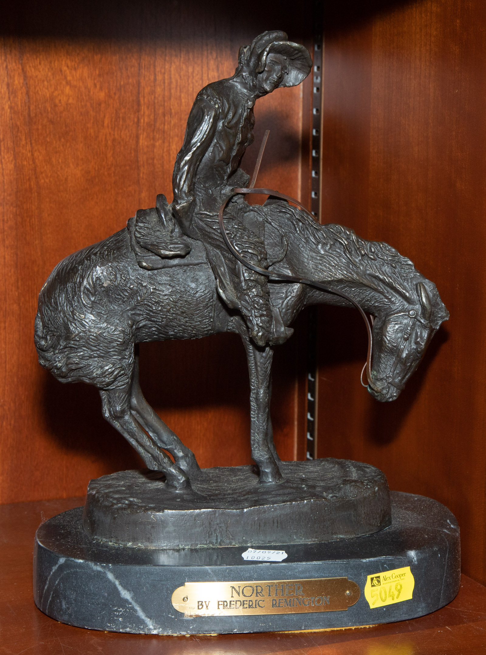 Appraisal: FREDERIC REMINGTON NORTHER BRONZE Modern in H