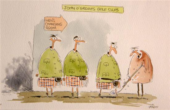 Appraisal: Martin Fish original golf cartoon a steward of John O'