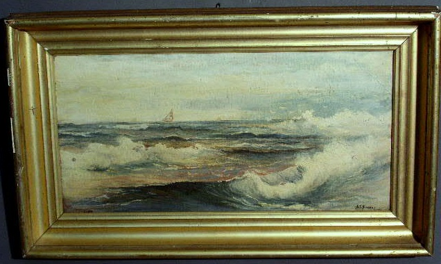 Appraisal: Oil on artist board painting of a sailboat on the